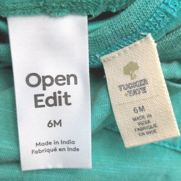 Open Edit Nordstrom Baby Clothes Top & Two Shorts Set 6M Green Multicolor NEW - Picture 9 of 10